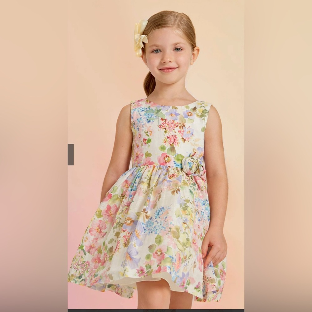 Abel & Lula Floral Print Linen Dress size 12